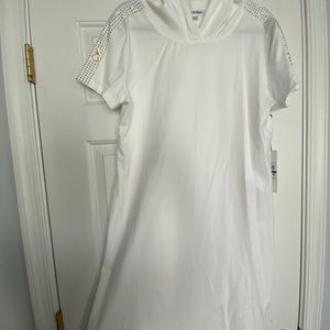 NWT Calvin Klein Embellished White Hooded Dress XL
